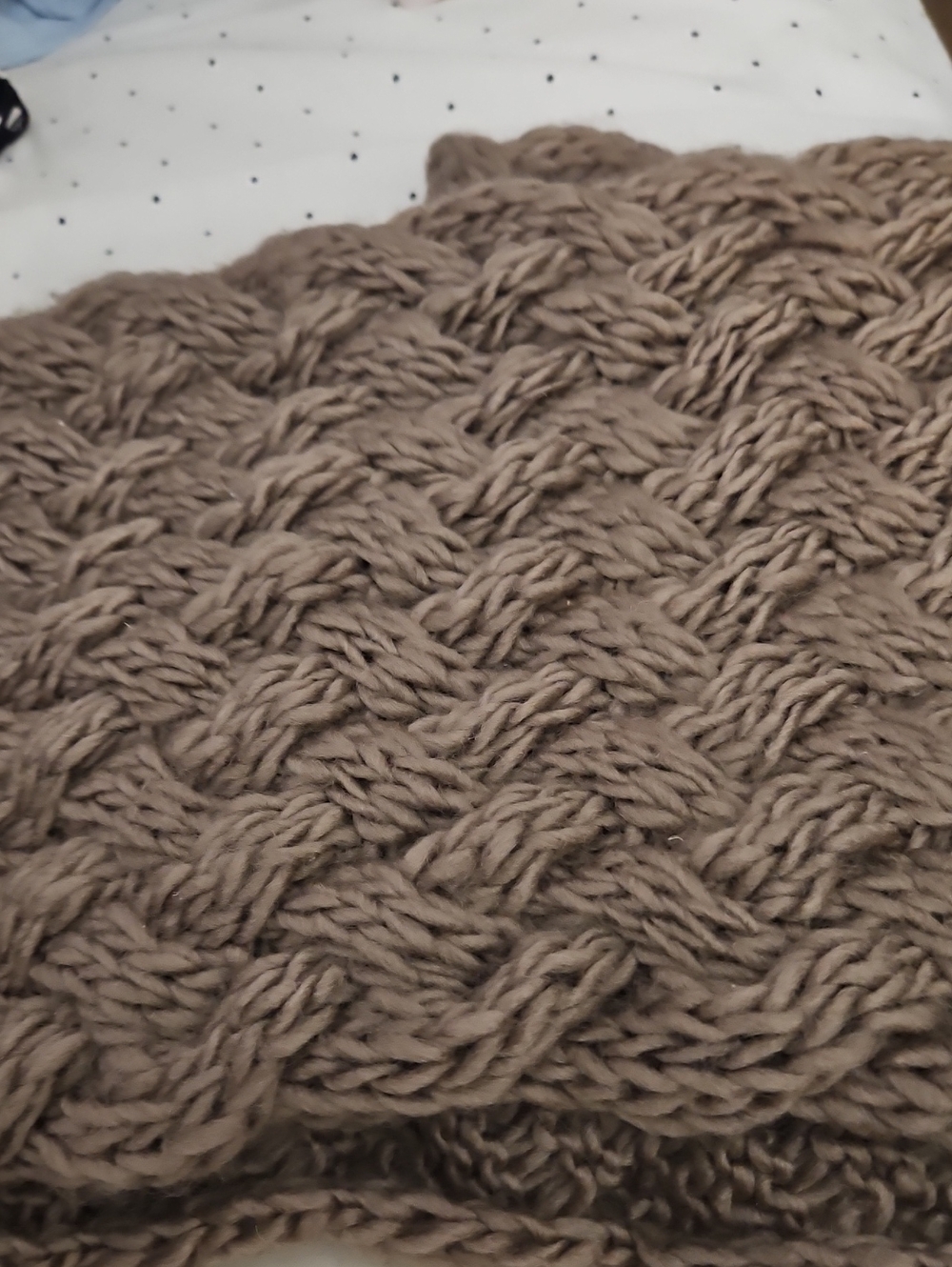 Trendsblu Winter Brown Cross Knit Infinity Circle Scarf
